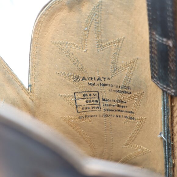 Ariat Heritage R Toe Western Boots Women's Size 8.5 C Brown Leather Cowboy - Picture 3 of 9